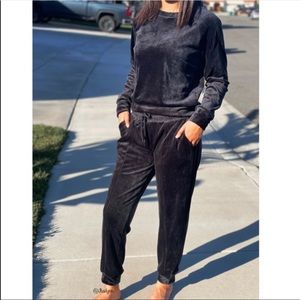 Velour jogger and sweater bundle